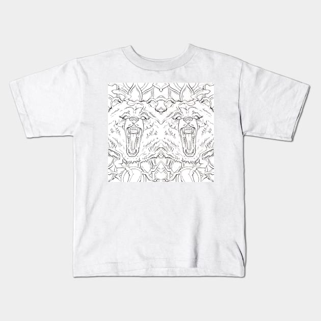 Geometric Bear Pattern , traditional tattoo inspired design Kids T-Shirt by IrenesGoodies